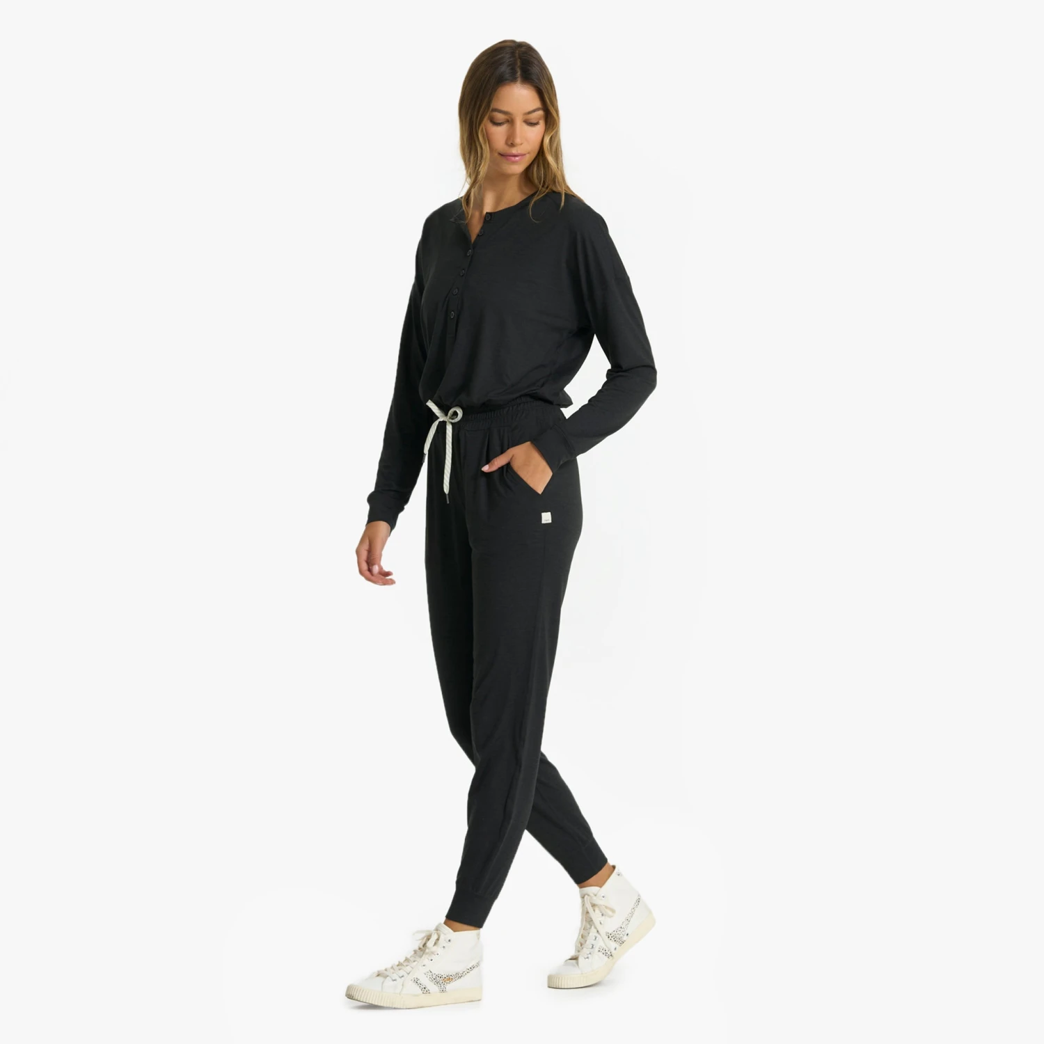 Lux Henley Jumpsuit | Black Heather 1 Lux Henley Jumpsuit | Black Heather