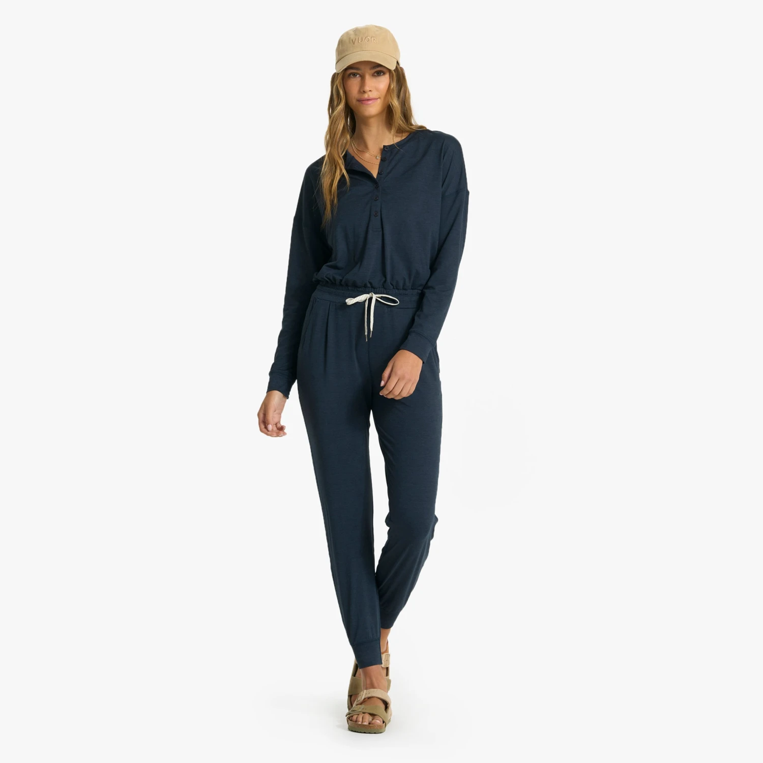 Lux Henley Jumpsuit | Ink Heather 1 Lux Henley Jumpsuit | Ink Heather