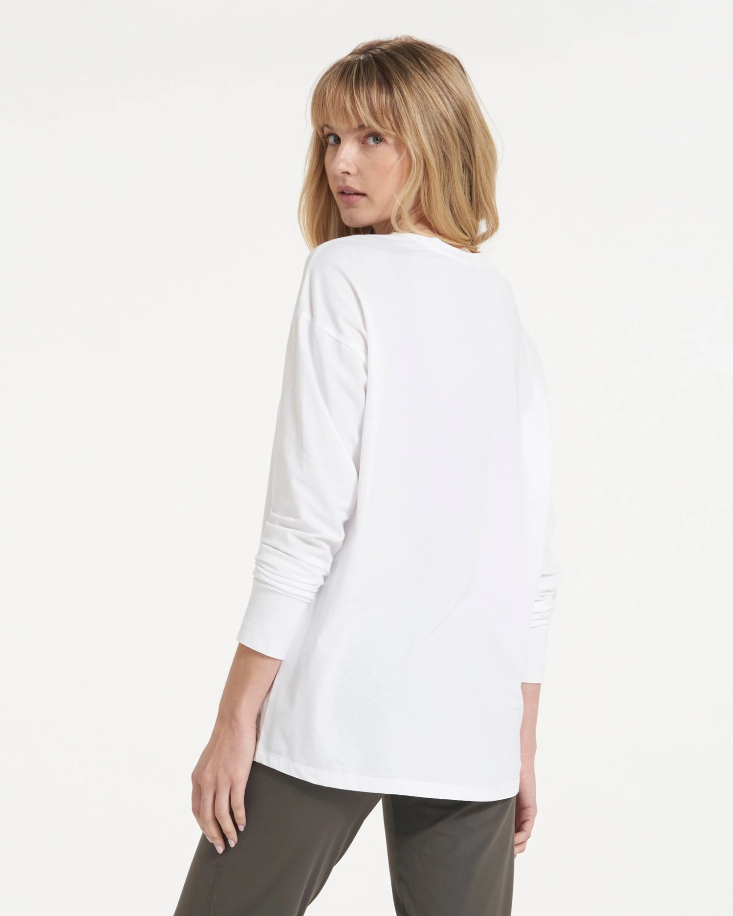 Long-Sleeve Feather Tee | White 2 Long-Sleeve Feather Tee | White - Image 2