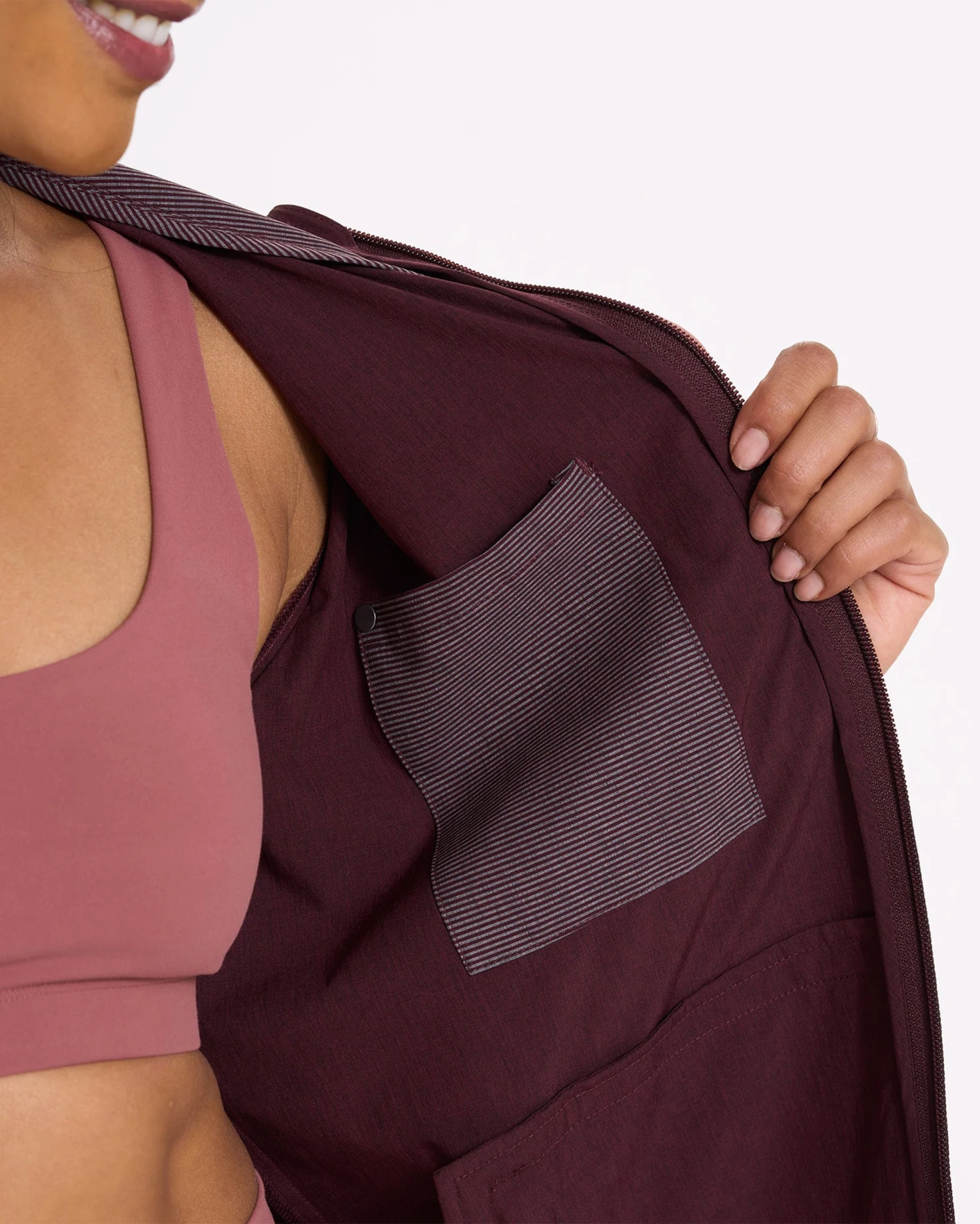 Womens Outdoor Trainer Shell | Ruby Linen Texture 7 Womens Outdoor Trainer Shell | Ruby Linen Texture - Image 7