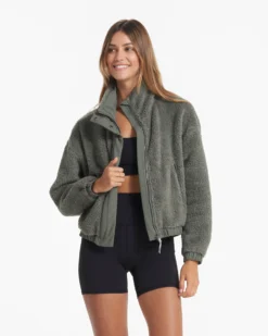 Cozy Sherpa Jacket | Dusty Pine