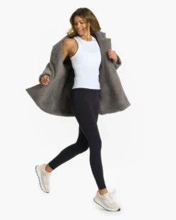 Cozy Sherpa Blazer | Smoke -Vuori Clothing Store VW547SMK 0728