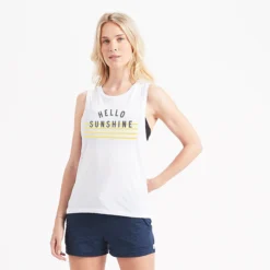 Hello Sunshine Tank | White/Yellow