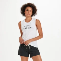Hello Sunshine Tank | White (Shell Graphic)