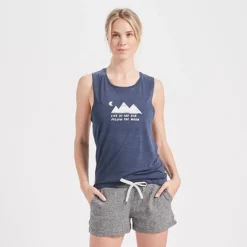 Live By The Sun Tank | Navy Heather