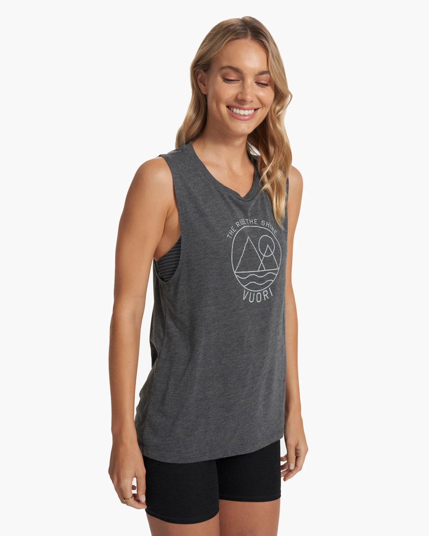 The Rise The Shine Tank | Dark Heather Grey 5 The Rise The Shine Tank | Dark Heather Grey - Image 5