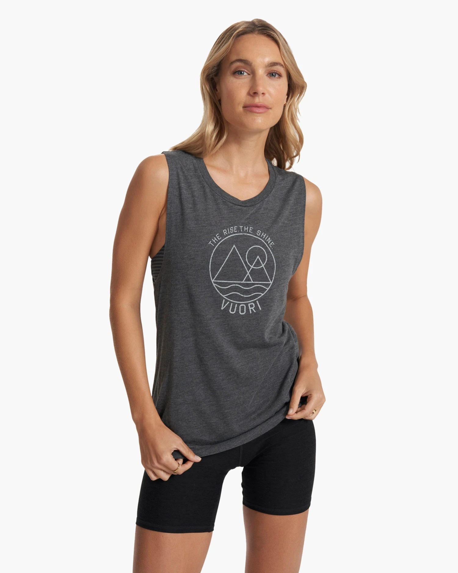 The Rise The Shine Tank | Dark Heather Grey 4 The Rise The Shine Tank | Dark Heather Grey - Image 4