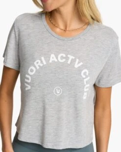 ACTV Club Tee 2.0 | Heather Grey -Vuori Clothing Store VW999HTG FA23 M ECOMM printables DETAIL 2